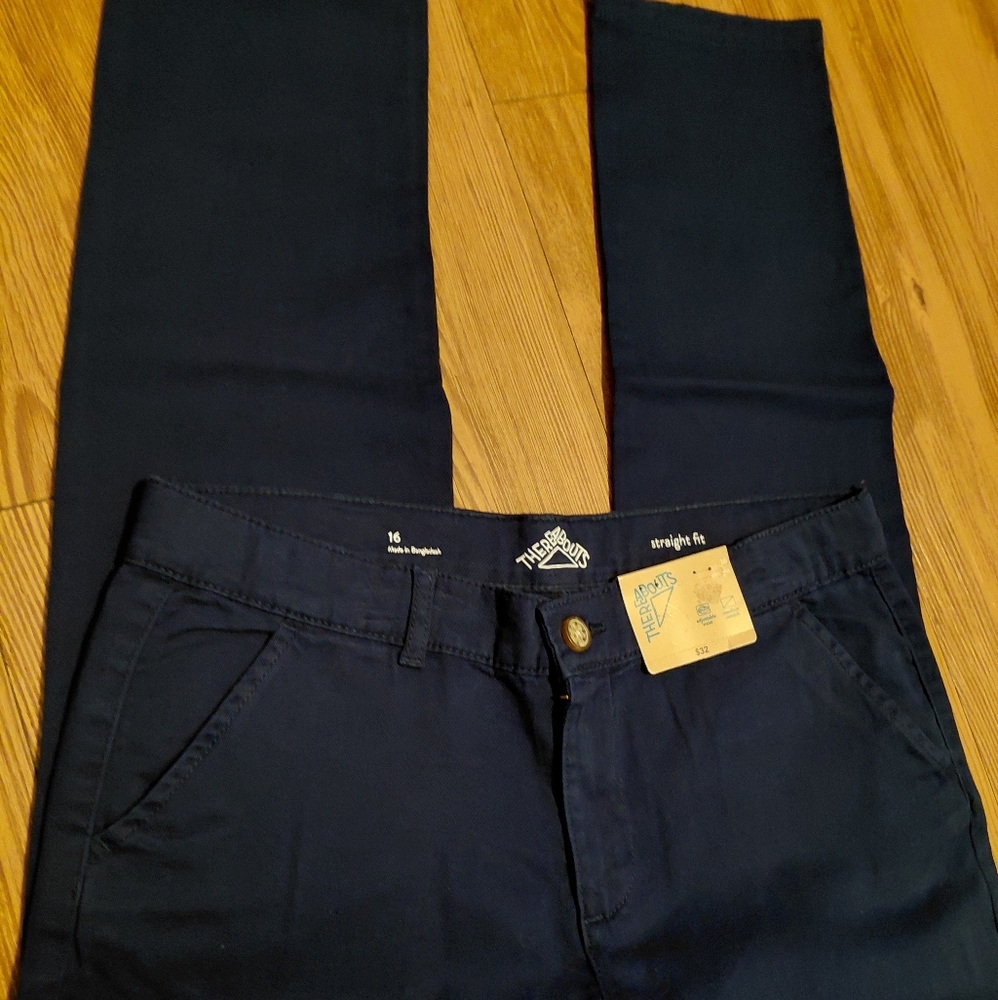 THEREABOUTS Girls Straight Fit School Pants, sz 16 & 16.5..$11 each.only .2pr